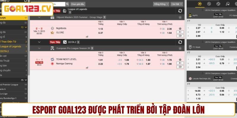 Esport GOAL123 được phát triển bởi tập đoàn uy tín