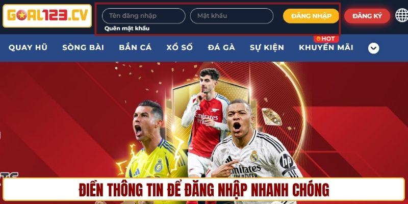 Điền thông tin và xác nhận lệnh truy cập